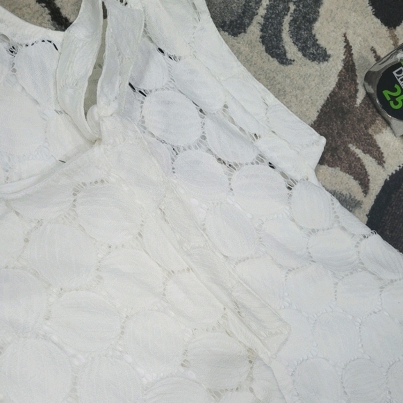 Entro Sz S Eyelet Casual White Tunic Short Dress - Picture 12 of 13